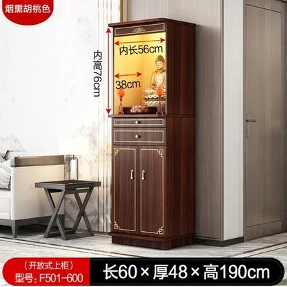 X A  Chinese Style with Door Altar Buddha Shrine Household Altar Cabinet God of Wealth Clothes Closet Shrine