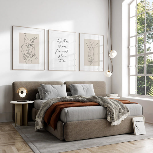 Together Is Our Favourite Place To Be Bedroom Print Wall Art Above The Bed Decor Line Text Art Minimalist Decoration Gift Poster