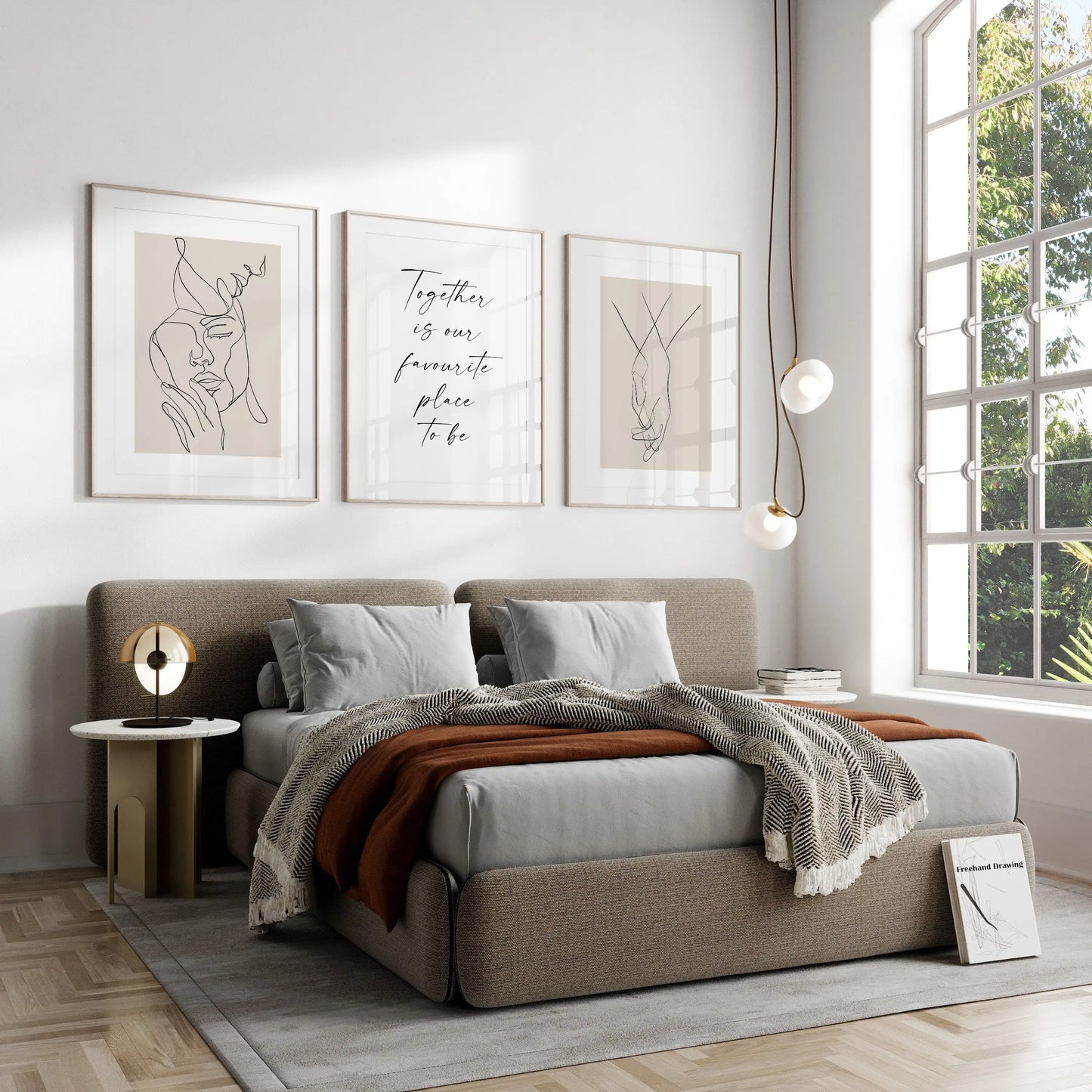 Together Is Our Favourite Place To Be Bedroom Print Wall Art Above The Bed Decor Line Text Art Minimalist Decoration Gift Poster