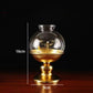 Golden Oil Lamp For Buddha With Glass Windproof Cover,Metal Buddhist Lantern Burner,Religious Candlestick Item