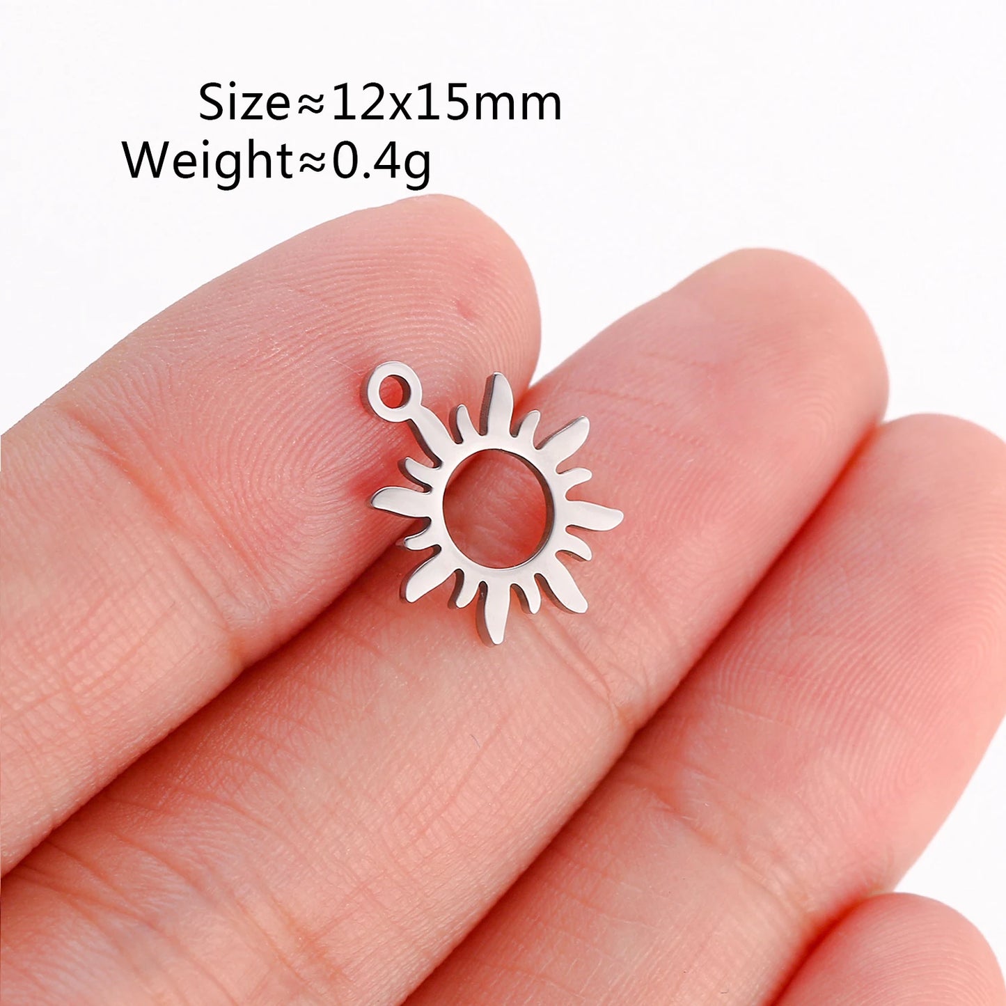 5Pcs Stainless Steel Moon&Sun&Star Charm Jewelry Making Accessories Supplies DIY Necklace Bracelet Celestial Pendants Findings