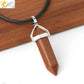 CSJA Hexagonal Bullet Crystal Necklaces Natural Gem Stone Quartz Necklace Pendant Chakra Amethysts Pink Quartz Lapis Lazuli G957