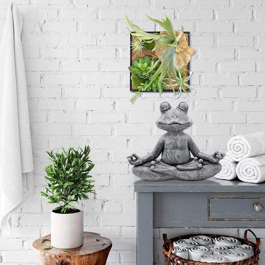 Meditating Frog Statue Resin Yoga Zen Buddha Frog Craft Garden  Simulation Animal Statue Ornament Creative Resin Decoration