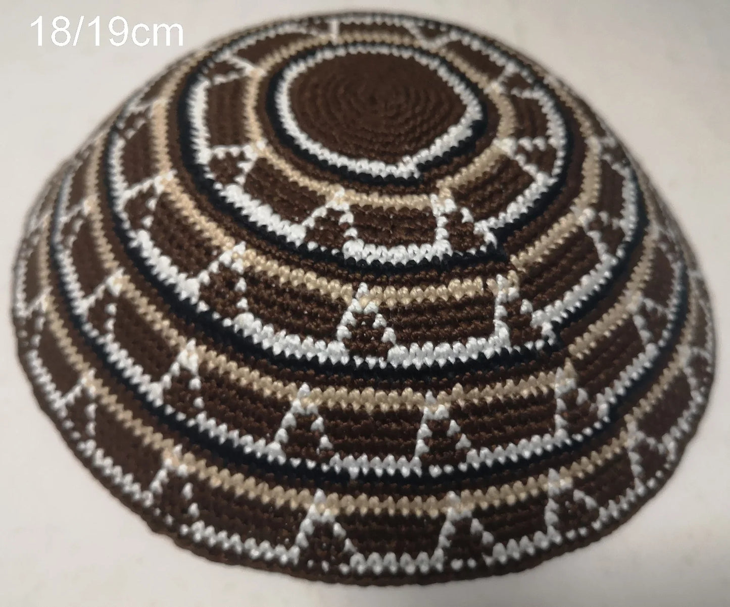 HIGH QUALITY HANDMADE KNITTED YARMULKE KIPPAH WHITE TOP PRICE PER PIECE