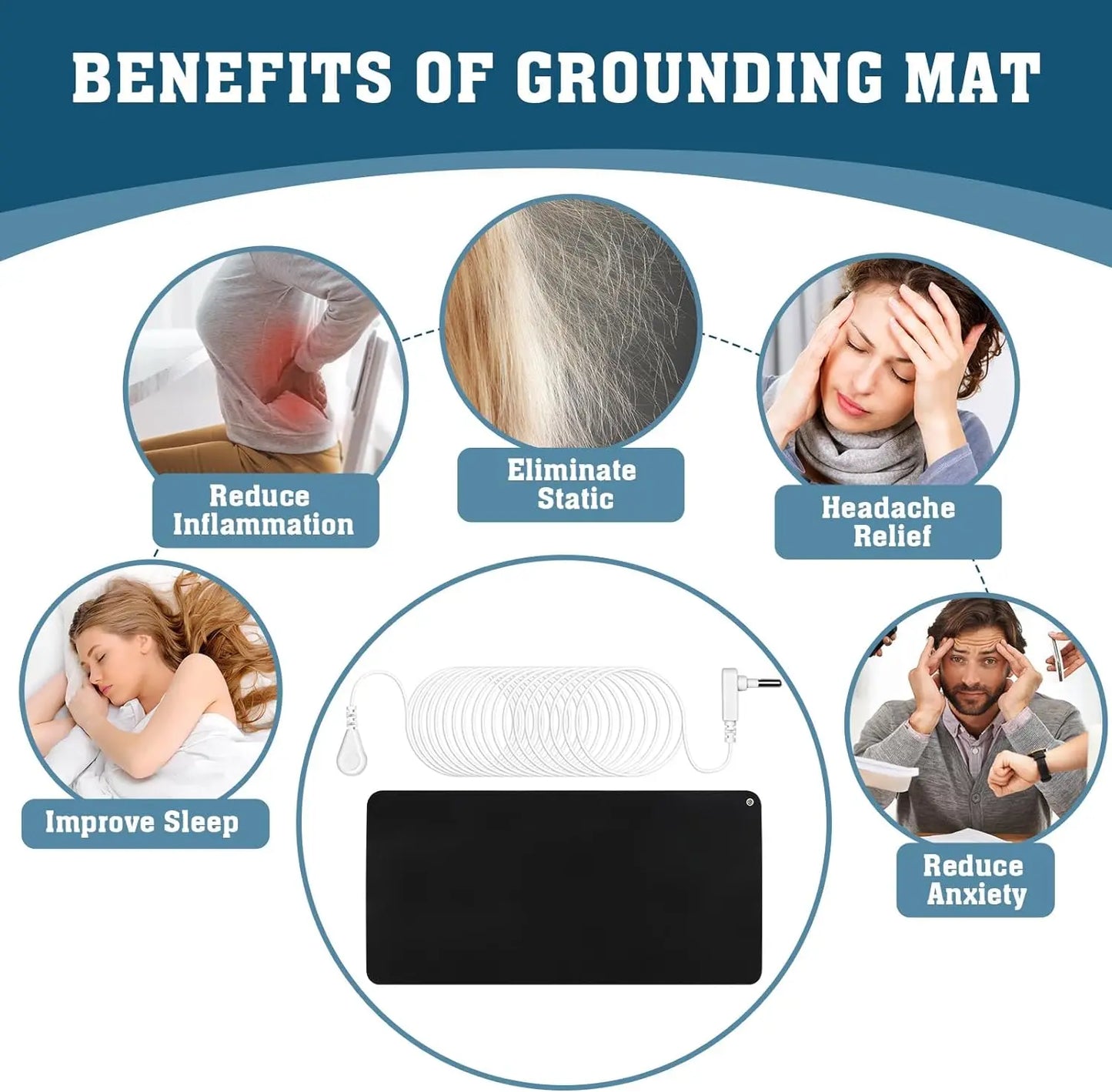 High Quality Comfortable and Solid Yoga Pilates Meditation Grounding Mat Nature Rubber for Home Use
