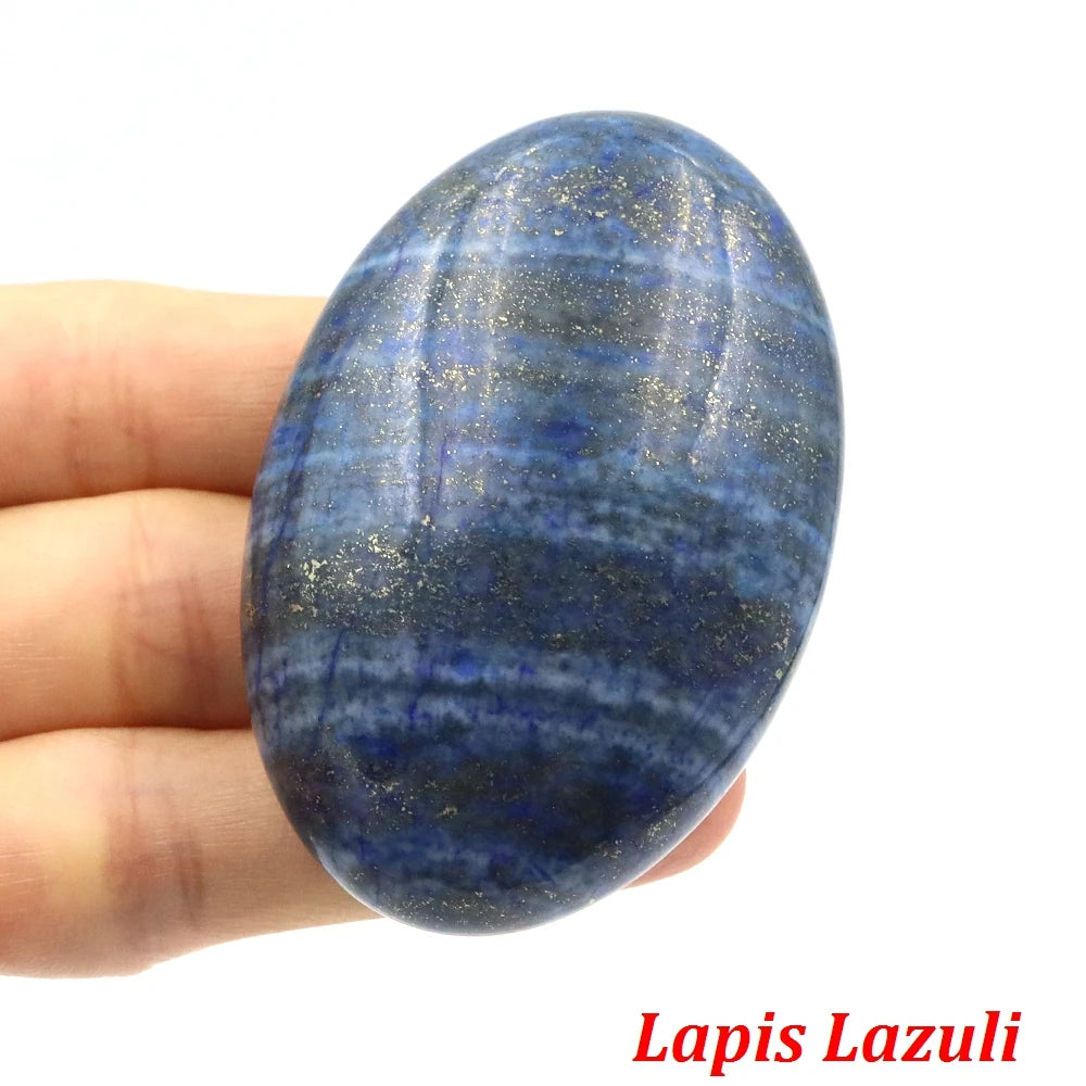 Natural Crystal Amethyst Palm Stone Reiki Healing Oval Pocket Palm Worry Stone Yoga Meditation Spiritual Healing Gem Home Decor