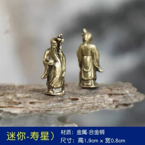 Micro Landscape Bronze Chinese Buddha Ancient Tea Ceremony Zen Moss Rockery Bonsai Sand Table Decorationfairy Garden Miniatures