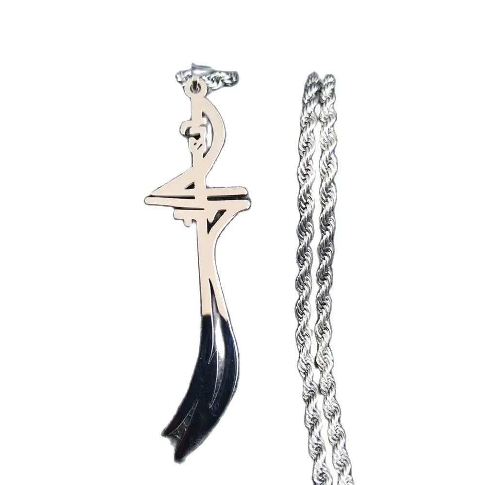 Arabic Sword Saudi Stainless Steel Islamic Muslim Zulfiqar Imam Ali Swords Necklaces for Men Islam Accessories Gift  Jewelry 656