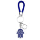 Hebrew Judaism Hexagram Jewish Hamsa Hand Fish Eyes Key Chain Stainless Steel Blue Color David Star Hand of Fatima Jewelry
