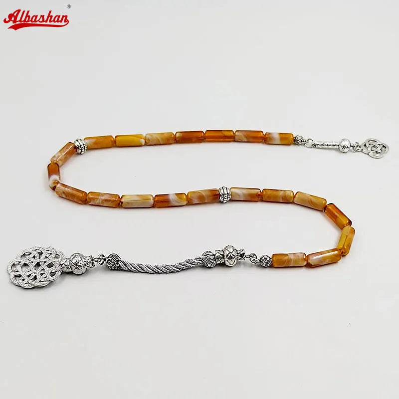 Tasbih Yellow Resin Turkish fashion Bracelet muslim Accessories prayer beads Eid Gift misbaha