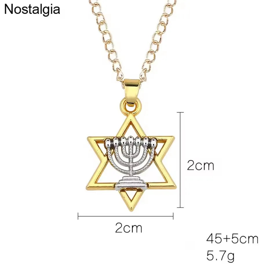 Star of David Necklace for Women Magan Hexagram Pendant Protection Amulet Jewish Jewelry Hanukkah Gift