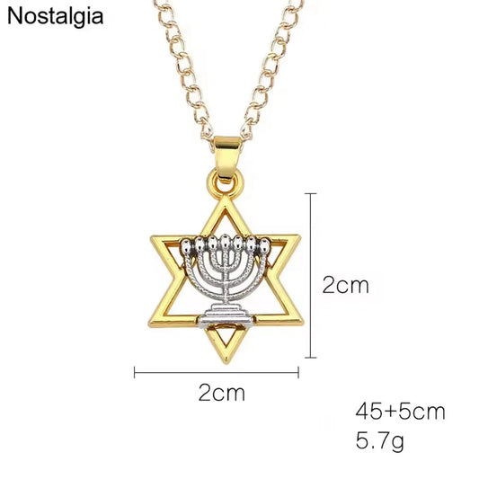 Star of David Necklace for Women Magan Hexagram Pendant Protection Amulet Jewish Jewelry Hanukkah Gift