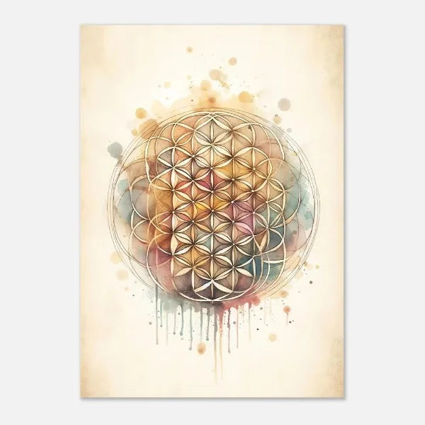 Boho Flower of Life Meditation Poster Positive Energy Sacred Geometry Canvas Painting Spiritual Wall Art Living Room Home Decor