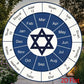 Star of David Hebrew Month Plaque - English Translation Wall Decor for Room Cafe, Jewish Themed Wall Decoration