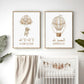 Islamic Gold Bear Rainbow Hot Air Balloon Nursery Posters Wall Art Canvas Painting Print Pictures Cute Kids Bedroom Home Decor