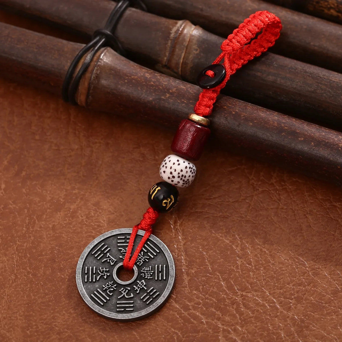 New Creative Copper Coin Car Keychain Star Moon Bodhi Handmade Pendant Phone Chain Key Ring Wholesale