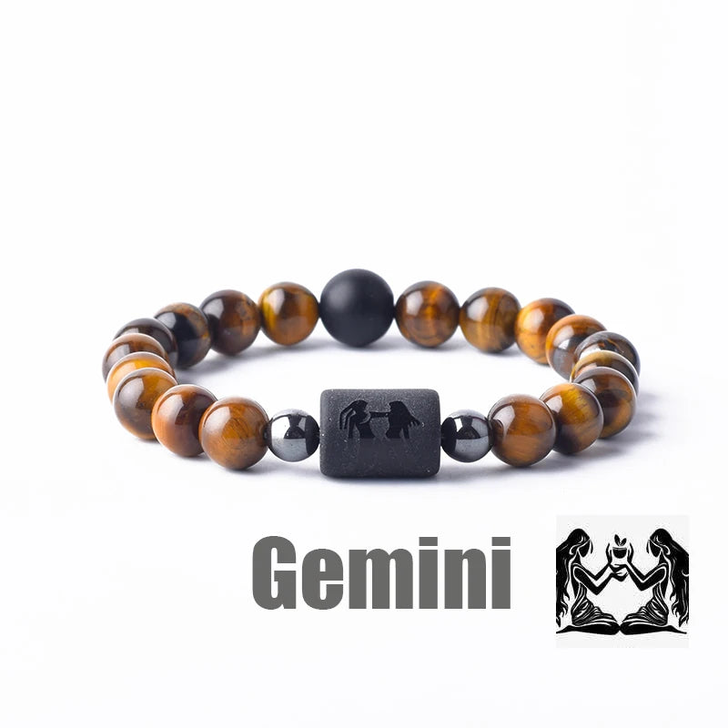 Zodiac Sign Bracelet Homme 12 Constellation Bangles Men Gemini Virgo Leo Libra Bracelet Women Friendship Gift Bracelet on Hand