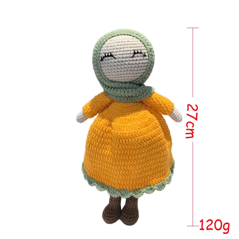 Knitted Islamic Toys Crochet Dolls Hijab Muslim Quran Ramadan Kids Halal Eid Al-Fitr Gifts Educational Plush Dolls