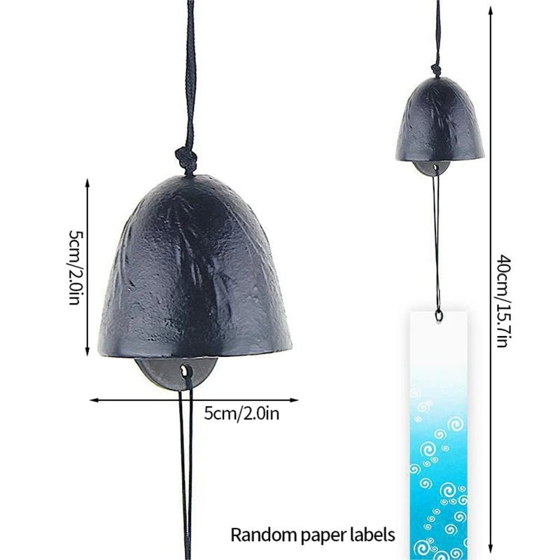 Japanese Wind Chimes Cast Iron Wind Bells Hanging Pendant Feng Shui Good Luck Temple Wind Bells Outdoor Home Garden Decoration