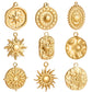 3pcs/Lot Stainless Steel Casting Sunburst Sun Moon Star Charms Pendant For DIY Necklace Bracelet Earrings Jewelry Accessories