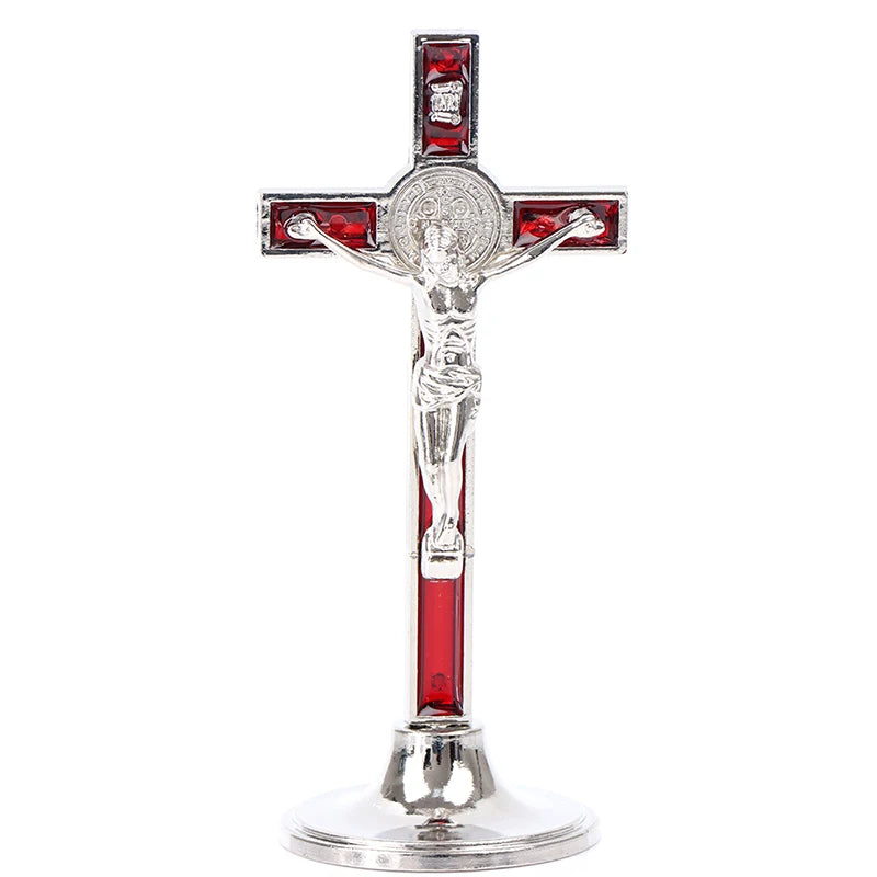 1PC Antique Carved Incense Burner Cross Decoration Church Chapel Ornaments Prayer Religious Home Worship Supplies red or white