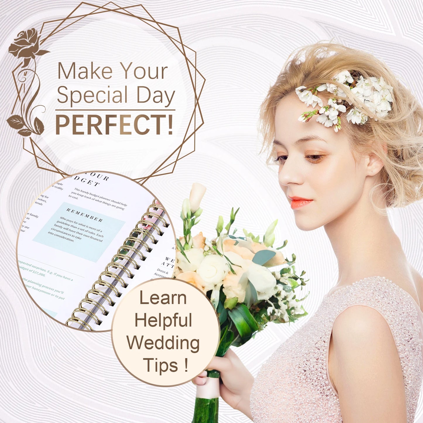 188pages Wedding Plan Book Hardcover Wedding Planner Notebook Bridal Organizer Coil Flip Book Calendar Diary Love Witness Gift