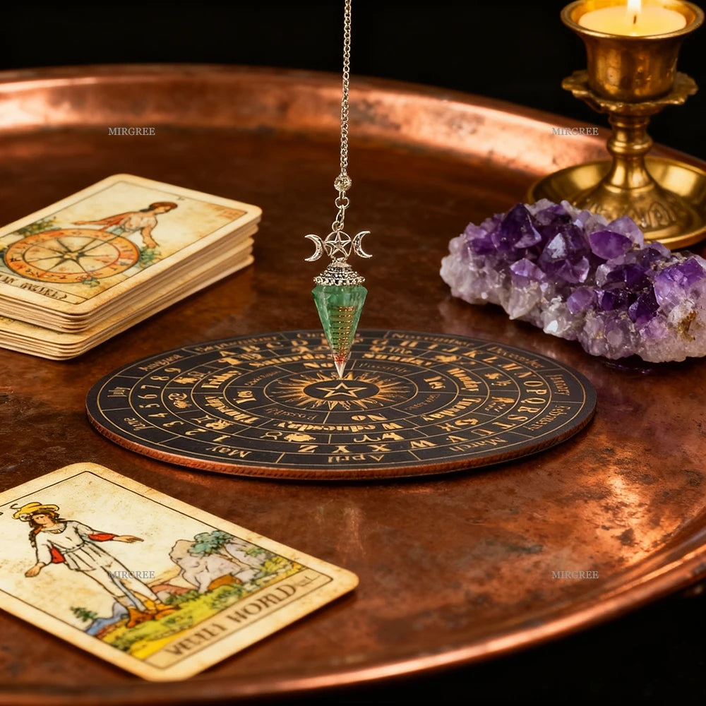 2pcs Spirit Pendulum Paired with Astrological Divination Disc, Divination Tool for Decision-making and Spiritual Rituals