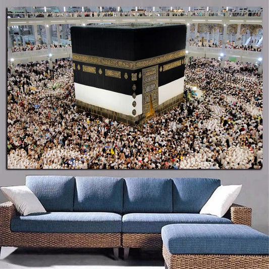 Islamic he Mosque Wall Art Canvas Prints Arbic Kaaba Al Masjid An Nabwi Islamic Canvas Poster Living Room Decor Paintings