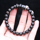 Authentic Natural Ebony Tibetan Six-Character Mantra Tibetan Prayer Wheel Bracelet 15mm Unisex Bracelet