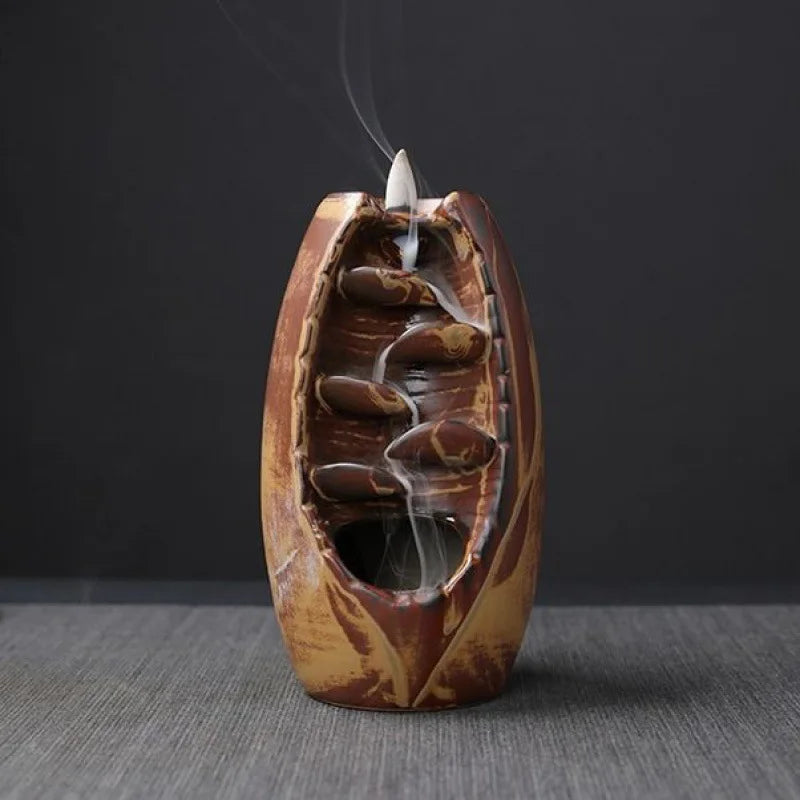 Waterfall Lucky Handcrafts Blue Backflow Incense Ceramic Aromatherapy Furnace Smell Aromatic