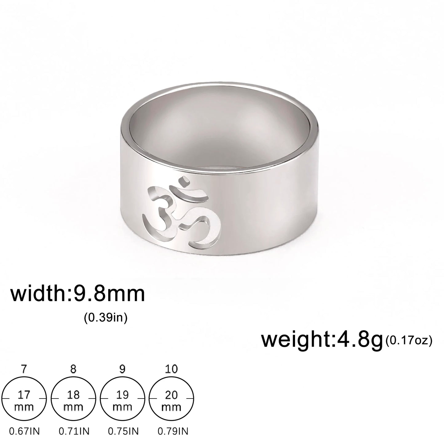 LIKGREAT Buddhism Indian Yoga Om Symbol Rings for Women Stainless Steel Supernatural Religious Talisman Amulet Jewelry Gifts New