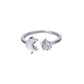 Zircon Moon Rings For Women Stainless Steel Glowing Moon Star Adjustable Finger Ring Aesthetic Wedding Jewelery Gift bague femme