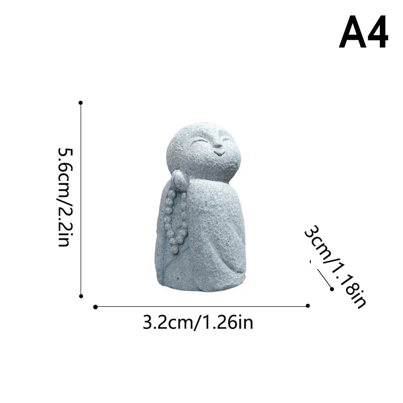 Buddha Statues Cute Little Jizo Buddha Sculpture Figurines Garden Ornaments Japanese Buddha Ksitigarbha Aquarium Bonsai