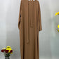 Hot Selle Muslim Woman Abaya With Pockets Islamic Casual And Simple Long Dresses Moroccan Caftan Woman Dubai Abaya Ramadan Black