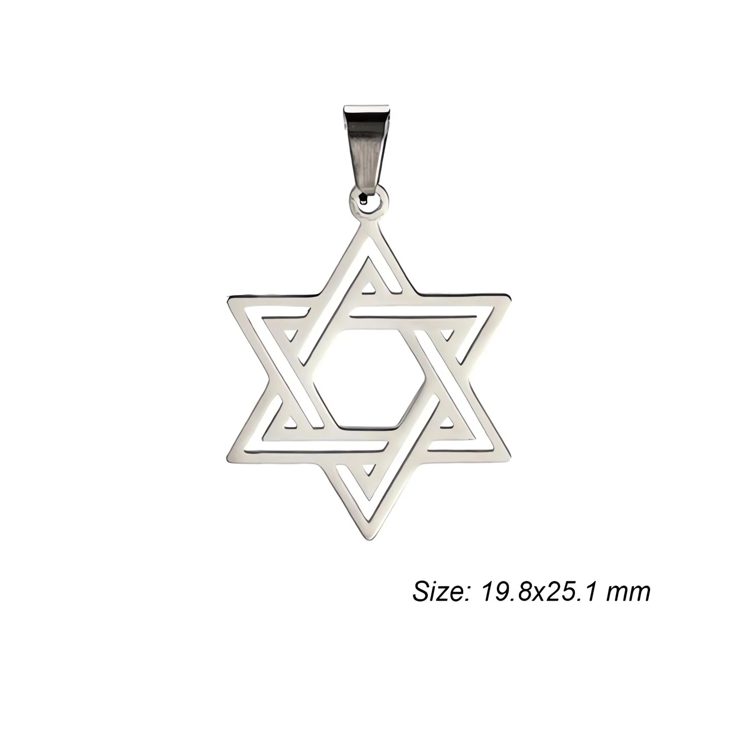 EUEAVAN 1pc Jewish Star of David Hexagram Pendant Stainless Steel Amulet Charms for Jewelry Making Necklace Supplies