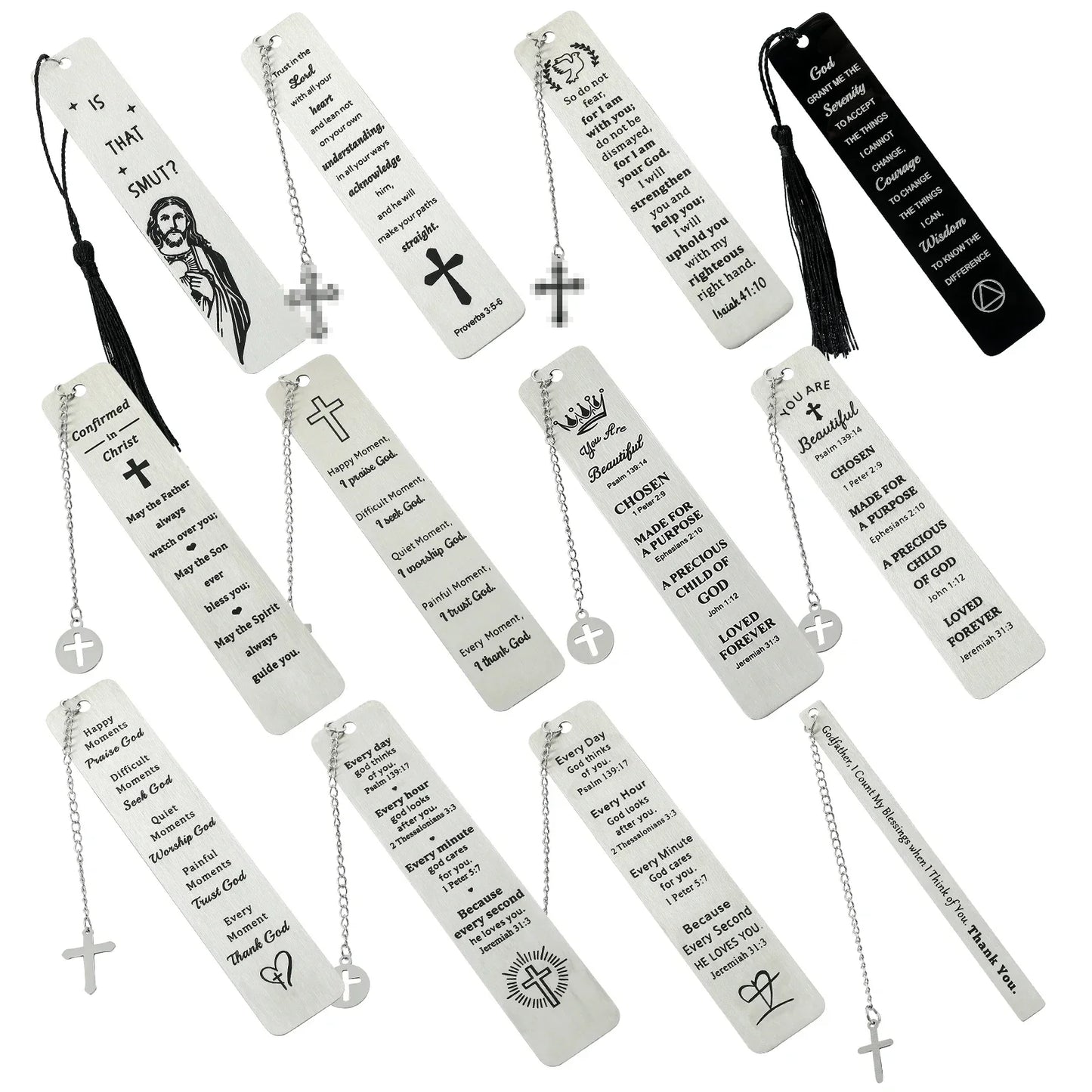 Stainless Steel Bible Bookmark Pray Cross Believer Bookmark High Quality Reading Tool Stationery for Men Women Festival Gifts