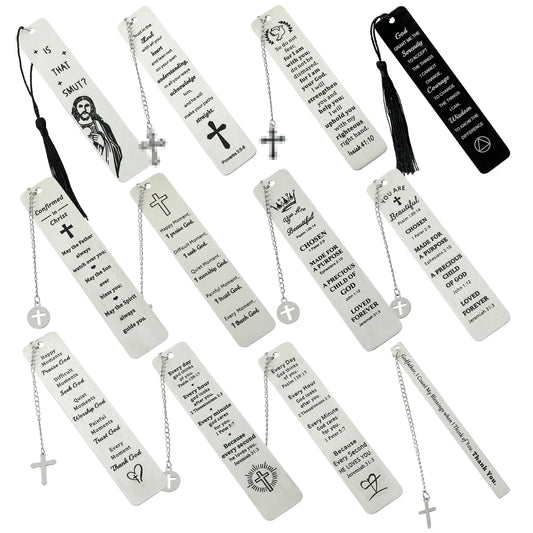 Stainless Steel Bible Bookmark Pray Cross Believer Bookmark High Quality Reading Tool Stationery for Men Women Festival Gifts