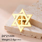 Dawapara Hebrew Letter Chai Brooch Star of David Menorah Jewish Symbol Lapel Pins Hanukkah Gift Stainless Steel Jewelry