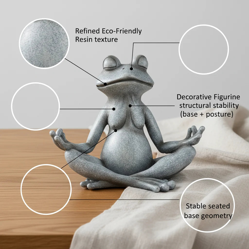 VILEAD Original Design Meditating Frog Sage Resin Zen Artistic Figurine Decorative Garden Statue Home Office Desk Decor