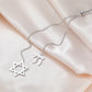 Dawapara Star of David and Jewish Hebrew Chai Pendant Long Necklace Sweater Chain Hexagram Judaism Stainless Steel Jewelry