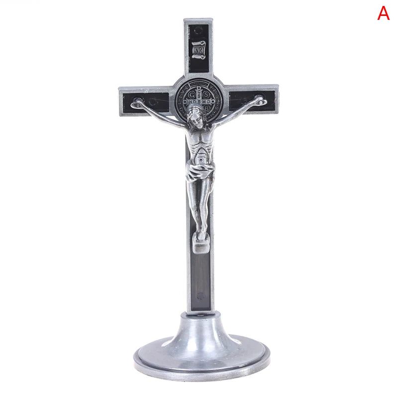 Church Relics Jesus on the Stand Cross Wall Crucifix Antique Home Chapel Decor 1pc