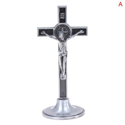 Church Relics Jesus on the Stand Cross Wall Crucifix Antique Home Chapel Decor 1pc