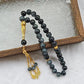 10mm Large Flower Beads 33pcs Glass Prayer Beads Muslim Tasbih Golden Tassel Handmade Rhombus Shape Retro Style Jewelry