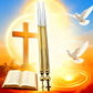 Gold Silver Plated Orthodox Liturgical Brush with Cross Top for Church Chrism Anointing Religious Devotion Christian Gift