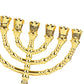 ABUN-Golden Jewish Menorah Candle-Holders Religions Candelabra Hanukkah Candlesticks 7 Branch Menorah