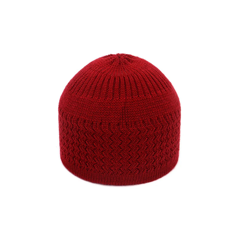 New Spring Knitted Muslim Men Prayer Hats Unisex Beanies Cap Warm Islamic Ramadan Jewish Kippah Homme Hat Men's Wrap Head Caps