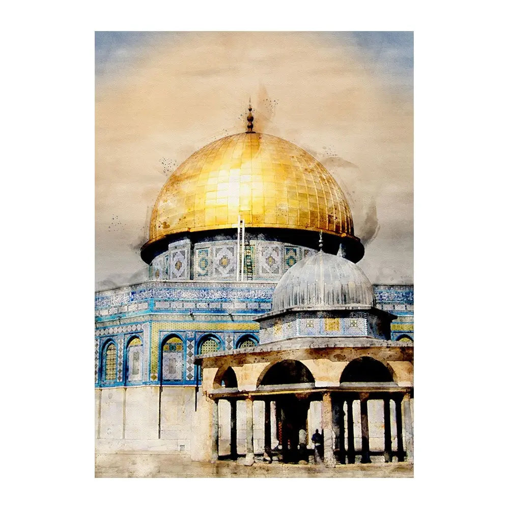 Islamic he Mosque Wall Art Canvas Prints Arbic Kaaba Al Masjid An Nabwi Islamic Canvas Poster Living Room Decor Paintings