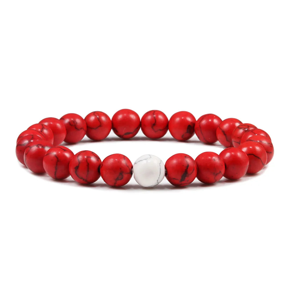 6/8/10MM Natural Stone Bracelet Red Pine Stone Prayer Beaded Bracelet Rosary Meditation Bracelets Men Women Yoga Jewelry Pulsera