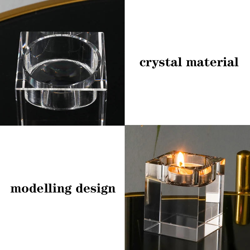 Holders Crystal Glass Candlestick Creative Dining Home Wedding Table Decorations Party Ornaments Desktop Modern Romantic Candle