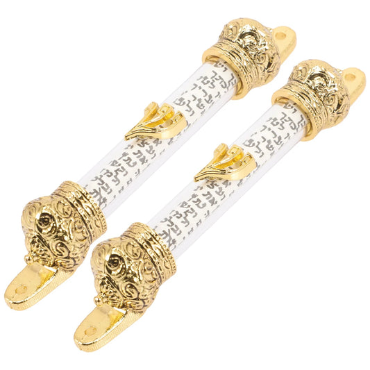 2 Pcs Metal Crown Bible Door Column nament Home Mezuzah Jewish Religious Gift For House Entrance With 2 Hole Design Home Textile